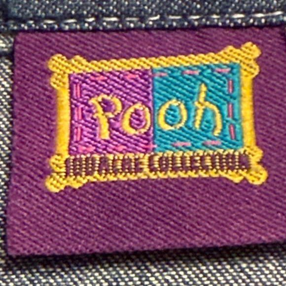 VTG Winnie Pooh 100 Acre Baby Jean Denim Jacket Shirt Pearl Snap Hearts 24 Month - Picture 7 of 13